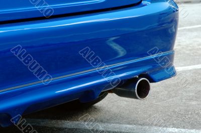 Rear of blue car
