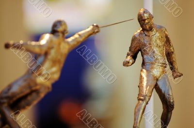 Fencers in attacking