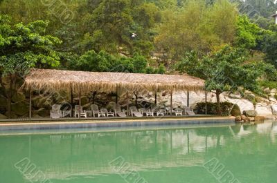 Pavilion with thatch roof