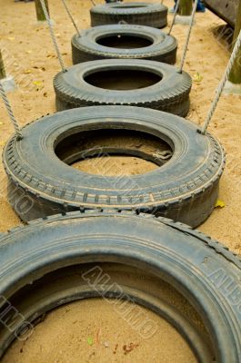 Line of tyres
