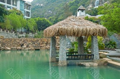 Pavilion with thatch roof