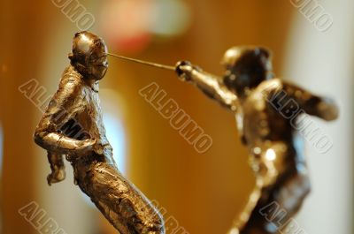 Fencers in attacking