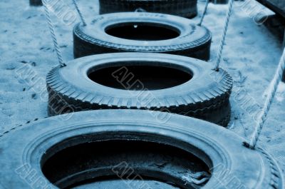 Line of tyres