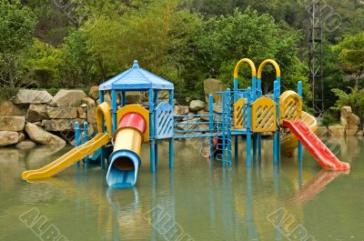 Colorful water playground
