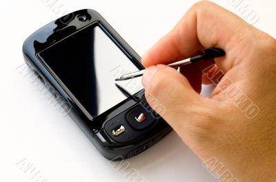Holding pda and stylus