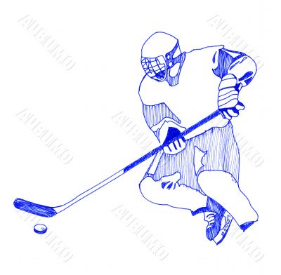 Icon Of Hockey Player.