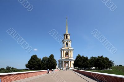 A sight to the Ryazan kremlin. The bell tower