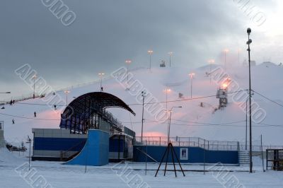 One downhill ski slope in Moscow