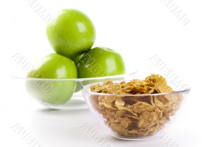 cornflakes and green apples