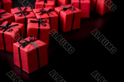 red gift boxes