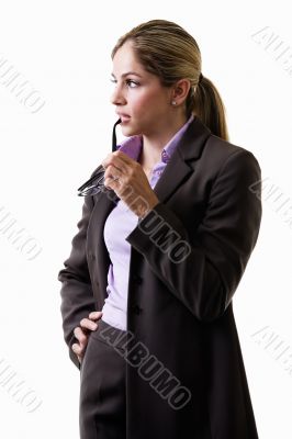 Business woman thinking