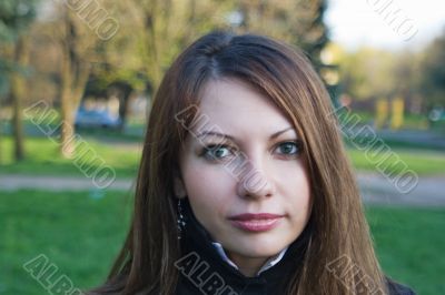 Portrait of the nice girl outdoor