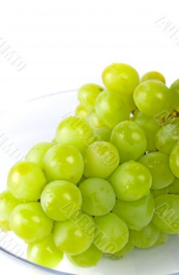 green grapes in a glass bowl