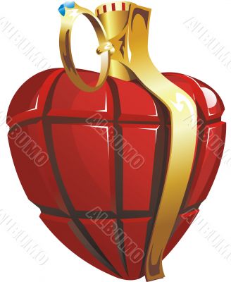 Heart looks like grenade. It’s a symbol of love.