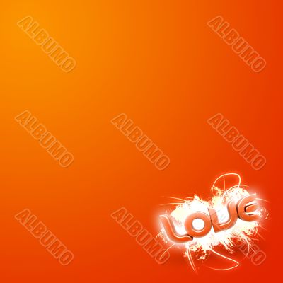 3D illustration of the word Love Orange mini