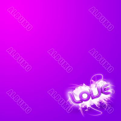 3D illustration of the word Love Pink mini