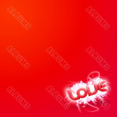 3D illustration of the word Love Red mini