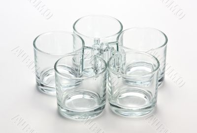 Empty transparent  mugs