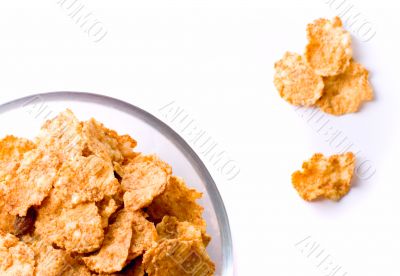 cornflakes in glass bow