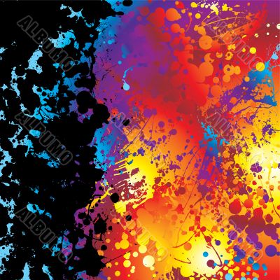 black ink splat border rainbow