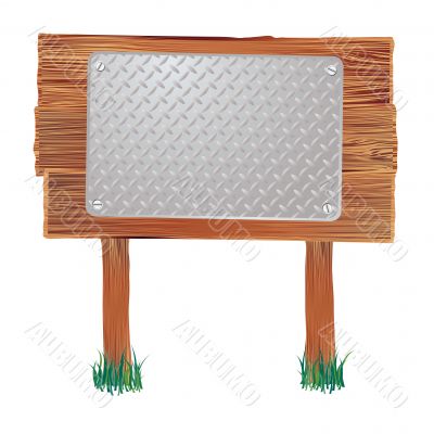 wood sign metal
