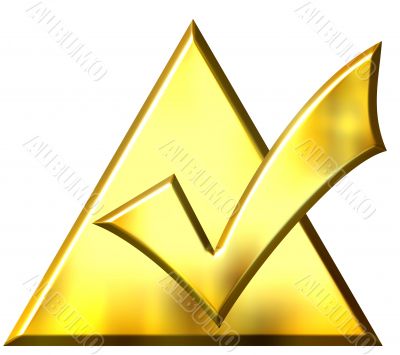 3D Golden Ticked Triangle