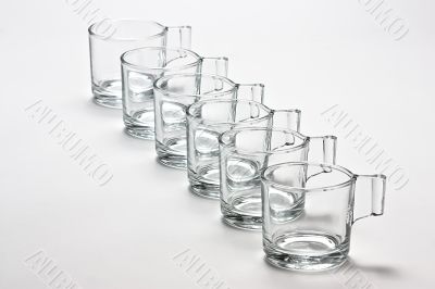 Empty transparent  mugs