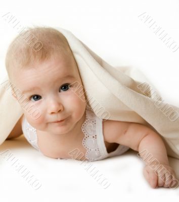 The baby isolated on white
