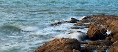 Stones on cold water