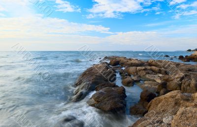 Stones on cold water