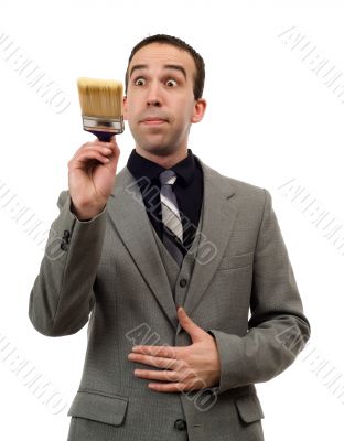 Businessman Painting Something