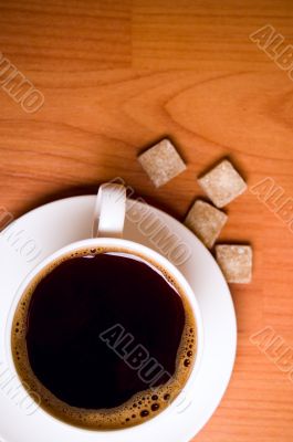 cup of coffee and sugar