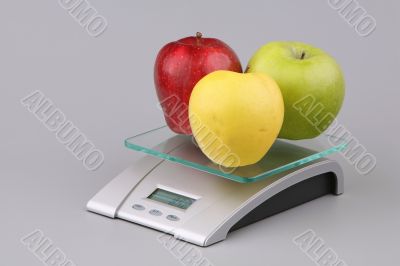 Apples on scales