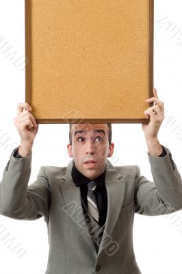 Businessman Holding A Sign