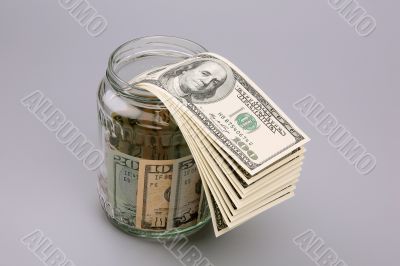 Money in jars