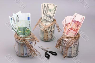 Money in the jars