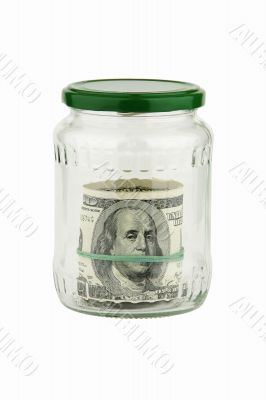 Dollars in jar