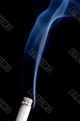 cigarette with smoke close up