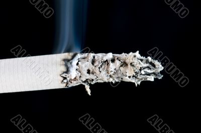 cigarette with smoke macro