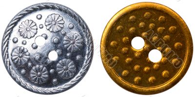 Two metal buttons