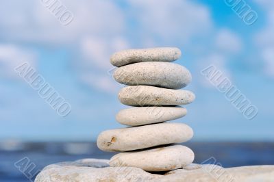Pile of a sea pebble