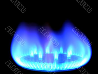 Natural gas, bringing warmly on a black background