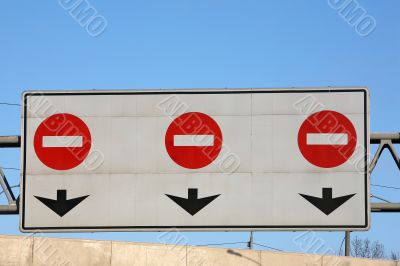 Three stop signs
