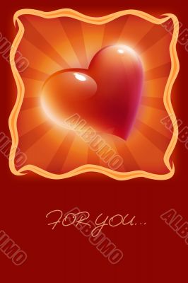 card with heart for valentine`s day