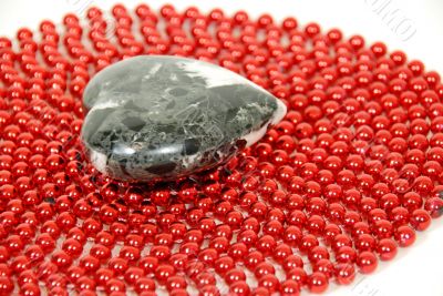 Marble heart on beads