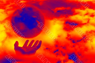 planet in hands