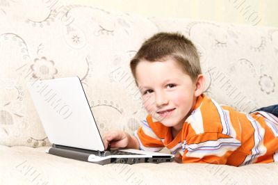 Small kid with laptop