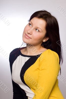 pretty young woman in thoughts