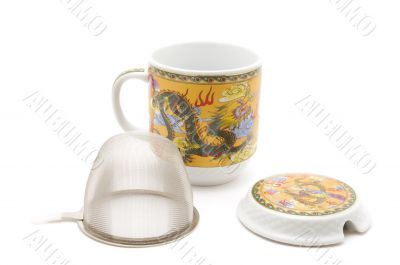 painted cup of tea closeup