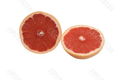 Grapefruit on a white background.